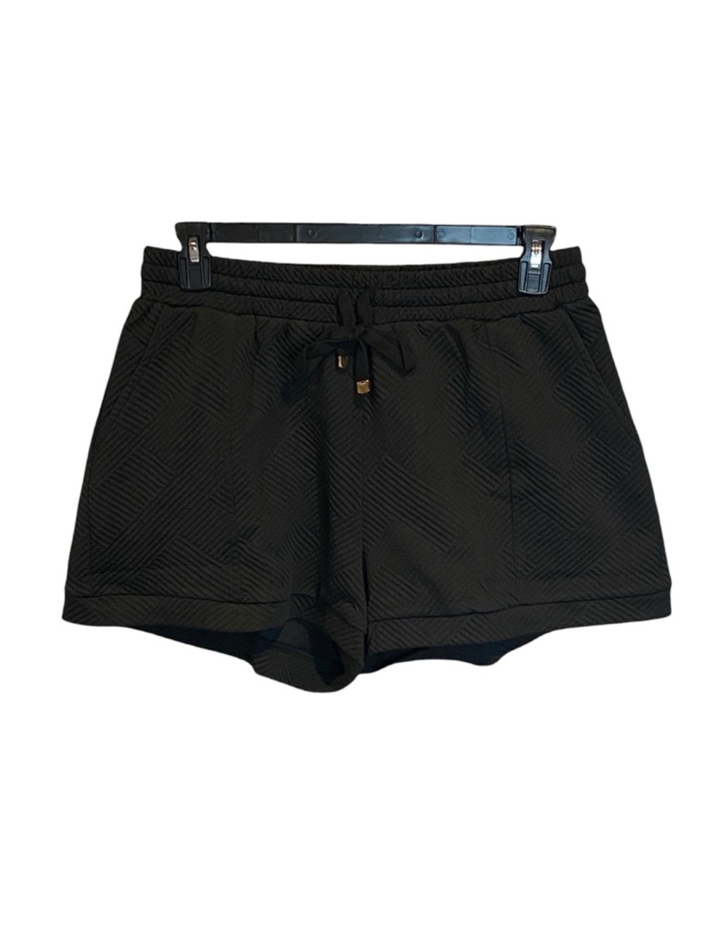 Umgee Plus Boutique Style Black Textured Pull On Shorts Womens Size XL NWT